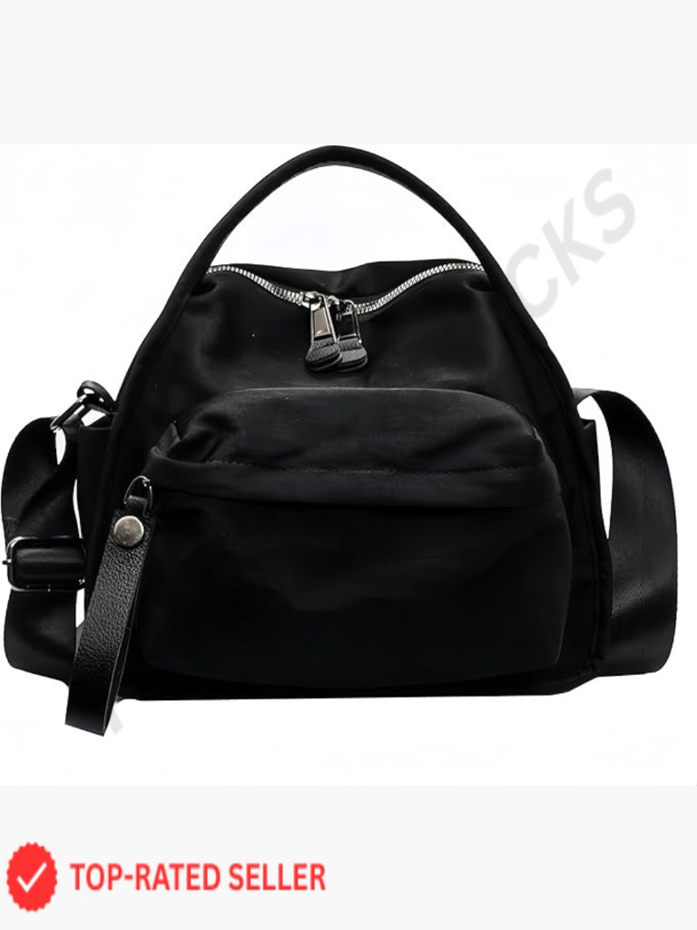 Nylon Zipper Crossbody Bag Soft Top Handle Satchel Shoulder Bag